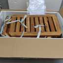 Teak Shower Bench 21 Inch, Fully Assembled Wood Bath Stool for Shower & Spa, The Hermod