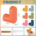 6 Pcs Wood Coat Hook Cute Kids Wall Hooks Colorful Wall Mounted Hangers Backpack Hook Rack for Hanging Hat Keys Clothes for Girl Classroom Home Kitchen Bathroom Playroom Nursery Decor(Small,Morandi)
