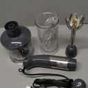 Mueller Multistick 5-in-1 Immersion Blender Handheld,12 Speed Hand Mixer-Turbo Boost,Heaviest Duty Copper Motor,Titanium reinforced Blades Hand Blender,Milk Frother Wand,Whisk,Beaker,Chopper,Grey 