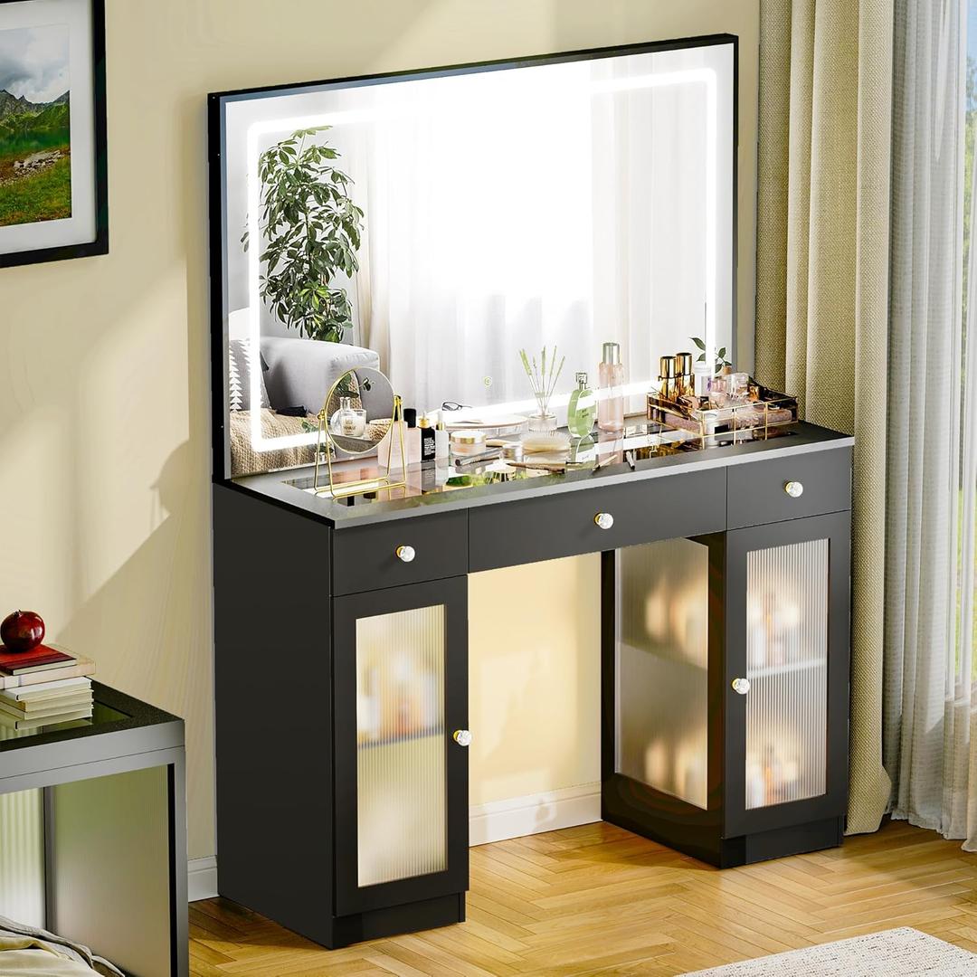 Pamapic Vanity with Glass Top