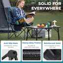 FUNDANGO Oversized Camping Chair for Adults, Heavy Duty Portable Foldable Lawn Chair with Padded Seat & Back, Lumbar Support, 4-can Cooler & Cup Holder, Carry Bag Included for Outdoor