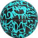 AND1 Fantom Graffiti Intermediate Size Rubber Basketball: 28.5 Inch Size 6 Indoor/Outdoor Basketball, Deep Channel Construction Streetball, Mint