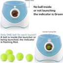 MEKAPLE Automatic Dog Ball Launcher, Dog Ball Thrower Machine with 10-30Ft 3 Launching Distance, Interactive Toys for Small Dogs Indoor & Outdoor with 15 Mini Tennis Balls (2 inch) -Blue