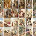 PIXILUV Vintage PostCards 24 pcs ORIENTAL ANTIQUE LIFE SCENES Antique Museum Painting Art Fabio Odalisque Retro Poster REPRINT