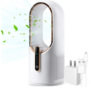 Desk Fan Bladeless, 11.8 Inch Office Fan Small, Quiet, 3 Speed Adjustment, Touch Control, Easy to Clean, Desk Fans Small Quiet, Ideal for Office, Living Room, Bedroom