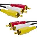 RCA Cable, AV Cable Gold Plated, Yellow/White/red connectors 3 Male to 3 Male-4.6 Feet/1PCS