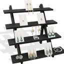 4 Tier Earring Display Stands For Selling, Retail Display Riser Earring, Ring Holder Stand, Removable Countertop Small Merchandise Display Stand, for Figures,Cupcake, Photo (Brown Color)