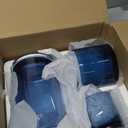 ARIAMOTION Blue Candle Holder for Pillar Tealights Modern Bubbles Glass Hurricane Cylinder Vases Table centerpieces Kitchen Island Dining Room Coffee Bar 8" 5" 3.5" Height Set 3