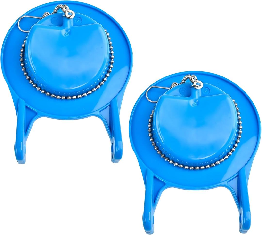 2 PCS Toilet Flappers Replacement 3 Inch Compatible for GA715014-GEG1 with Stainless Chain and Hook - Reliable Toilet Flapper, Blue