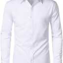 ZEROYAA Men's Wrinkle Free Long Sleeve Dress Shirt Business Casual Modern Slim Fit Button Down Shirts for Wedding and Office, Size XL