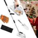 Sand Scoop for Metal Detecting, Metal Detector Sand Shovel Accessories for Beach, Stainless Steel Sand Sifter Digging Tool, Long Handle Fast Sand Sifting Flea Rake for Underwater Treasure Hunting (45")
