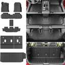 powoq 7&8 Seats Floor Mat Compatible with 2019-2026 Subaru Ascent Trunk Mat 3rd Backrest Mat Replacement for 2019-2026 Subaru Ascent Accessories(7&8 Seats Trunk Mat+3rd Row Backrest Mat+Floor Mat)