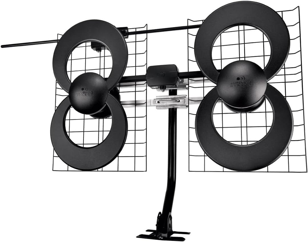 Antennas Direct ClearStream 4V Indoor Outdoor TV Antenna, UHF VHF, Multi-Directional, 70+ Mile Range, 4K 8K UHD, NEXTGEN TV  w/ 20-inch Mast (Black)