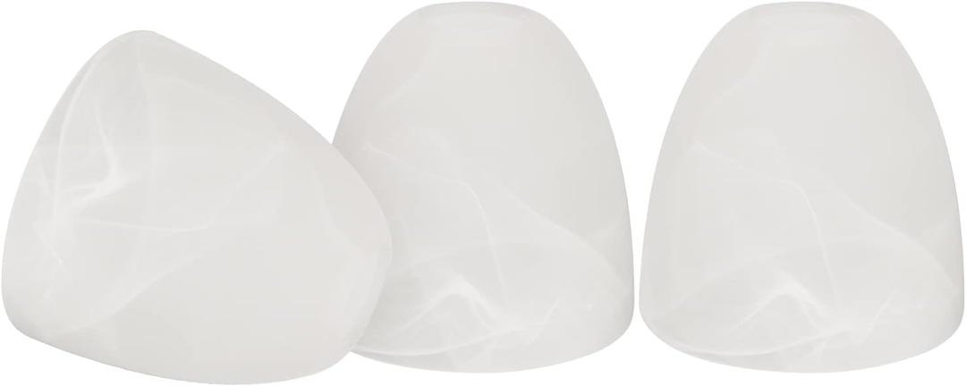 3 Pack Bell Shaped Alabaster Glass Shade, Traditional Style Lighting Fixture Shade Replacement for Ceiling Fan Lights Wall Light, Lipless with 1-5/8-inch Fitter Opening