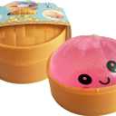 Dumpling Squeeze Toy, Dumplings Squishy Flashing Dumpling Squishies Stress Ball，Dumplings Squeeze Stress Anxiety Relief for Kids & Adults (Pink)
