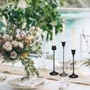 2 x Candlestick Holders Taper Candle Holders, Set of 6 Metal Candle Holder for Candlesticks Black Candelabra Easter Vintage Candle Stick Candle Holder for Fireplace Party Dining Home