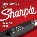Sharpie S-Gel Gel Pens, Pearl White Body, Black Ink, Medium Point (0.7mm), 12 Count - For Journaling, Writing, Note-Taking, School, Office Supplies