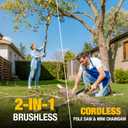 2-IN-1 Cordless 8-Inch Pole Saw & Chainsaw for De-WALT 20V MAX Battery - 1200W Brushless Motor, Total Reach of Max 15.9 FT, Lightweight, 8"&6"Electric Pole Saws for Tree Trimming Pruning (Tool Only)