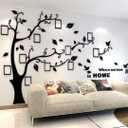 3D Tree Wall Stickers - DIY Photo Frame Tree Wall Decal Family Photo Frame Sticker Murals Wall Decor Living Room Bedroom TV Background Home Decorations (XXL:131 * 95in,Black Right)