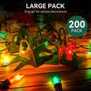 Brightown Pack of 200 Original Shingle Tab for C7/E12 C9/E17 Lights, Green, Christmas Light Clips for Holiday String Light Outdoor Decoration - No Tools Required