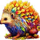 Wooden Puzzles for Adults - Clever Hedgehog Wooden Jigsaw Puzzle - Unique Animal Shaped Wood Puzzles Adult - Christmas Birthday Gifts for Adults/Friends/Family - 100pcs 8.4 * 7.4in (Small)