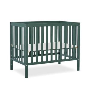 Dream On Me Edgewood 4-in-1 Convertible Mini Baby Crib in Olive GreenGuard Gold & BSA, Non-Toxic, Compact 40×25×33″ Design, Converts to Mini Daybed & Twin Bed (Rails to Buy) 1″ Mattress Pad