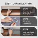 4 x 1PC Stair Treads Non-Slip Washable Peel and Stick Stair Treads for Wooden Steps Indoor Reusable Stair Carpet Treads Adhesive Stair-Runner Rugs for Kids and Dogs Elder8"x30" Gray