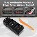 Power Window Control Switch Driver Side Compatible with 20032007 Honda Accord LX Sedan 4-Door Window Switch Replace#35750SDAH12 35750-SDA-H12 35754SDA306 35754SDA307