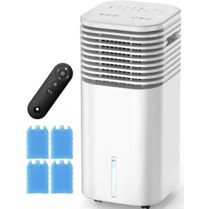 FANCOLE Windowless Portable Air Conditioners with 4Modes & 3Speeds, 15H Timer for Smart Auto-off, 2Gal Tank for 20H Cooling, Evaporative Air Cooler 17 FT Remote, 120° Swing Swamp Cooler No Hose Needed