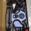 PHOEPET No Pull Dog Harness Reflective Adjustable Vest with a Training Handle, Name ID Pocket, 2 Metal Leash Hooks, 3 Snap Buckles [Easy to Put on & Take Off](S, Baby Blue)