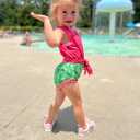 UNICOMIDEA 0-24 Months Baby Floral Romper Infant Playsuits Headband Jumpsuit Toddlers Outfits (A10-pink Green)