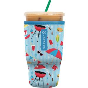 Sok It JavaSok Iced Coffee & Cold Soda Insulated Neoprene Cup Sleeve (Grill N' Chill, Large: 30-32oz)
