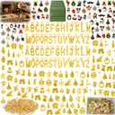 ValorTiger 407PCS Christmas Jewelry Making Kit – Includes 5 “Bring You Luck” Pendants, 100 Enamel, 150 KC Gold Charms, 52 Letter Charms & 100 Jump Rings, DIY Necklace, Bracelet & Earring Crafts