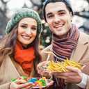 Fancy Land Christmas Oval Paper Plates Disposable Poinsettia Platters for Dinnerware Holiday Party Trays Decor Supplies 10 x 12 Inches 24Pcs