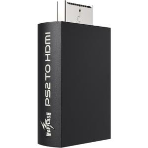 MAYFLASH PS2 to HDMI Converter Adapter, Video Converter with 3.5mm Audio Output for HDTV & HDMI Monitor, Compatible with All PS2 Display Modes