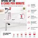 Commercial Can Opener for #1 to #10 Cans, Heavy Duty Manual Tabletop Opener with Stainless Steel Blade, Fits Large Food Cans up to 11 Inches, Industrial Restaurant and Food Service Kitchen Equipment