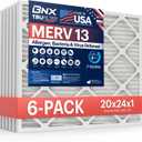BNX TruFilter 20x24x1 Air Filter MERV 13 Smoke, Allergy, Pet Defense 6-Pack