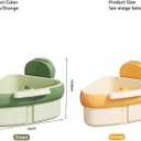 4 x Suction Cup Kitchen Sink Caddy  Triangular Sink Drain Basket & Strainer  Small Corner Sink Trash Catcher for Vegetables, Fruits, Sponges, Soap  Space-Saving Organizer (1, Yellow)