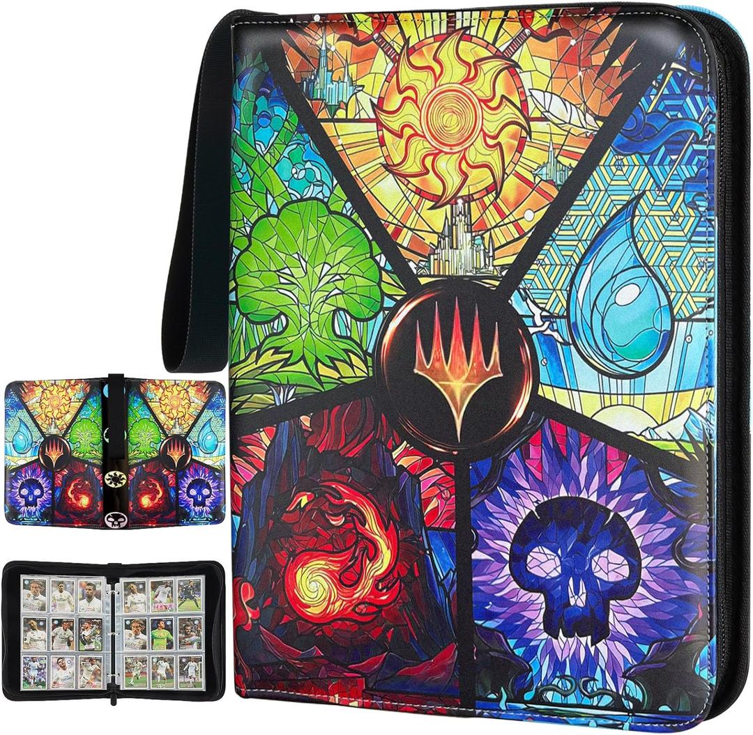 Card Binder for MTG/TCG,9 Pocket Trading Card Binder for YGO/PTCG,Holds 720 Cards,Collector Card Album for Standard Game Cards,Toys Gifts (Colorful)