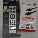 GE Universal Remote Control for Samsung, Vizio, LG, Sony, Sharp, Roku, Apple TV, TCL, Panasonic, Smart TVs, Streaming Players, Blu-ray, DVD, 4-Device, Silver, 33709 And General Electric 33574 Basic Series Gold HDMI(R) Cable, 6ft