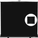 Wider Style RAUBAY 78.7 x 82.7in Large Collapsible Black Backdrop Screen Portable Retractable Panel Photo Background with Stand for Video Conference, Photographic Studio, Streaming