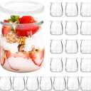 20 Pack 6.8oz Small Glass Jars With Lids, Glass Yogurt Containers With Lids, Yogurt Jars With PE Lid, Pudding Jar for Jam, Jelly, Honey, Wedding Favors