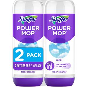 Swiffer PowerMop Floor Cleaning Solution with Fresh Scent, PowerMop Refills, Floor Cleaner for Mopping, 25.3 fl oz, 2 Pack