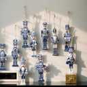 Blue and White Nutcracker Ornaments Set | Festive Blue Christmas Decorations for Tree & Home - This Wooden Hanging Decor Set Brings Holiday Cheer to Your Xmas Crafts and Festivities