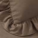 Kevin Textile 12x20 Inch Lumbar Pillow Cover 1 Pack 100% Cotton Lace Ruffles Scalloped Decorative Rectangle Cushion Case Soft Pillow for Bedding Couch Sofa, Khaki