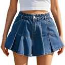 Jeans for Women Stretchy High Waisted Jeans with Loose Denim Pants (Blue, M)
