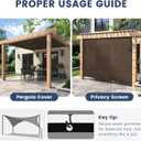 90% Sun Shade Cloth with Grommets 5X8 FT, Outdoor Pergola Shade Cover, Heavy-Duty Mesh Tarp Patio Sun Screen for Lawn Garden Backyard, Mocha