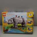 LEGO Creator 3 in 1 Wild Animals: Majestic Rhino with Birds Building Toys for Kids - Safari Pretend Play Toys for Girls & Boys, Ages 9+ - Gift for Christmas - 31171