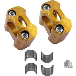 Universal Motorcycle 1-1/8"(28mm) 7/8" (22mm) CNC Aluminum Handlebar Handle Risers Adjustable Fat Bar Mount Clamps For EXC KLX KXF YZF CRF XR SX SXF YZ Motorbike Dirt Pit Bike (gold)
