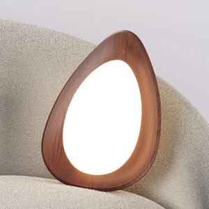 Premium Minimalist Walnut-Colored Modern LED Ceiling Light - 36W Oval Flush-Mount Fixture, 4000K Neutral Light, 14.1" Low-Profile Design, Energy Efficient for Bedroom, Corridor & Aisle